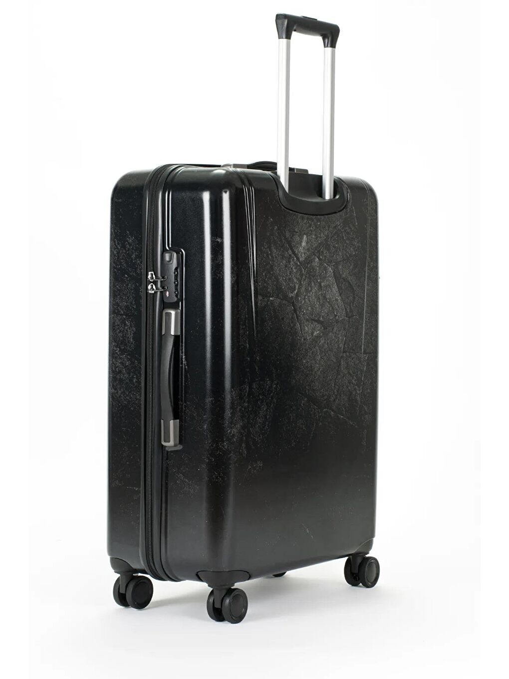 Siyah Kırıılmaz Sert Gövde Kilitili 8 Tekerlek Valiz Seti DL18HA-3