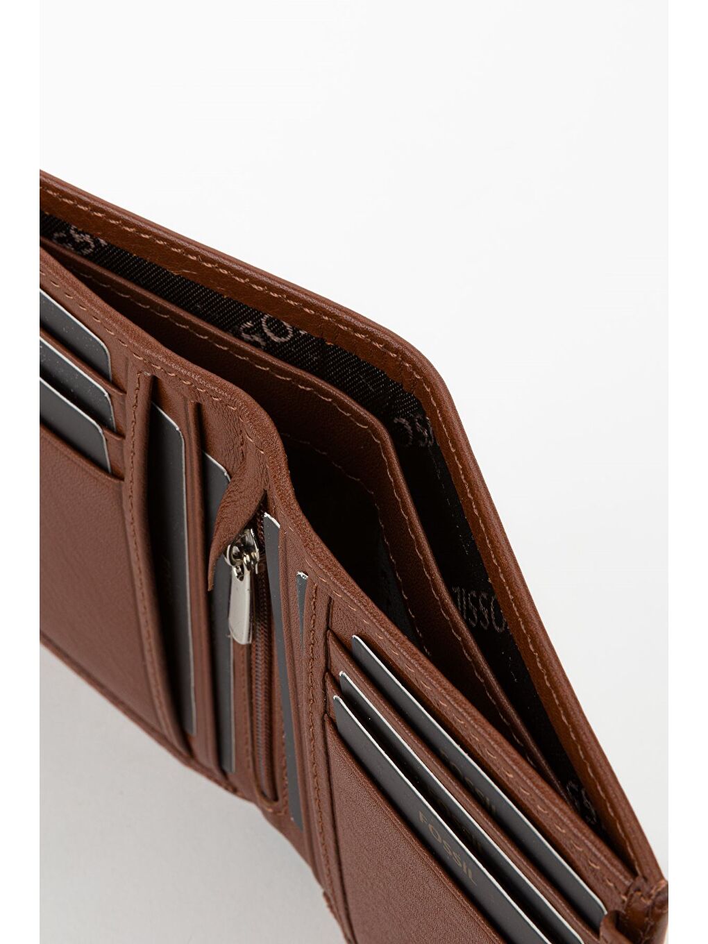 Kahverengi Kutulu Hakiki Deri Dikey Dikişli Siyah El Portföyü Kartlık Cüzdan-3