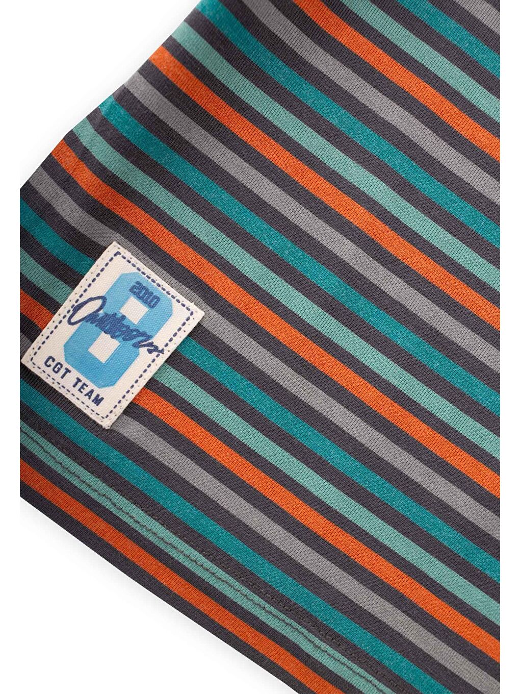 Gri Çizgili Basic Kapri Takım 1-8 Yaş Füme-2