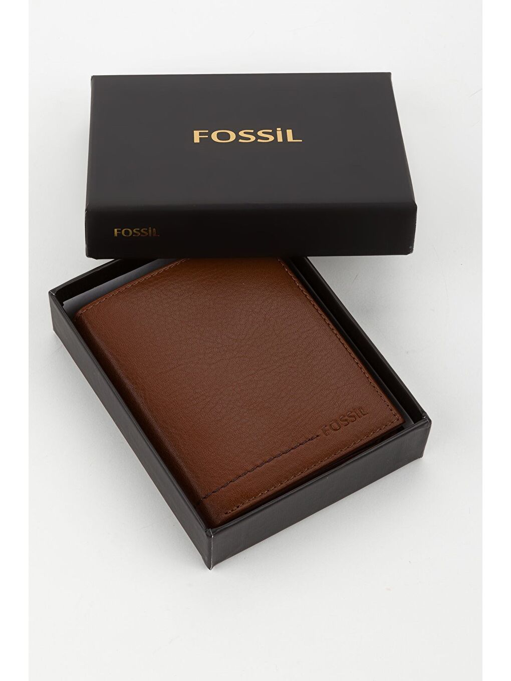 Kahverengi Kutulu Hakiki Deri Dikey Dikişli Siyah El Portföyü Kartlık Cüzdan-5