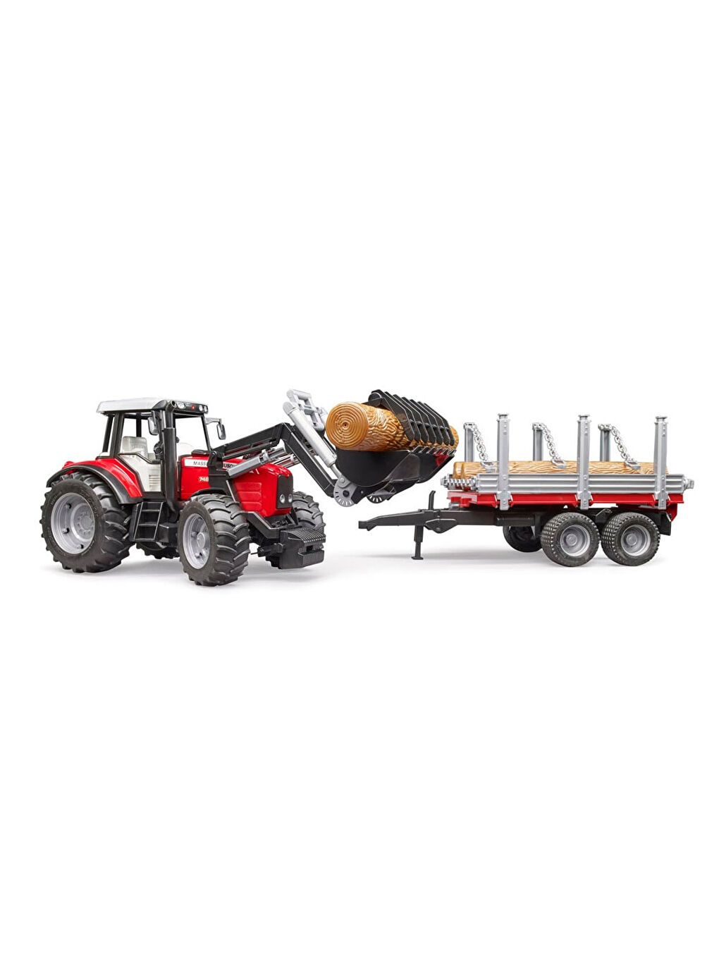 Oyuncak Massey Ferguson 7480 Kepçeli Traktör-Römork BR02046-1