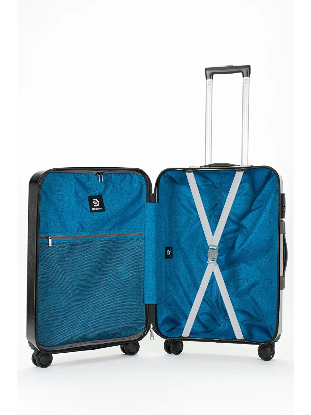 Siyah Kırıılmaz Sert Gövde Kilitili 8 Tekerlek Valiz Seti DL18HA-4