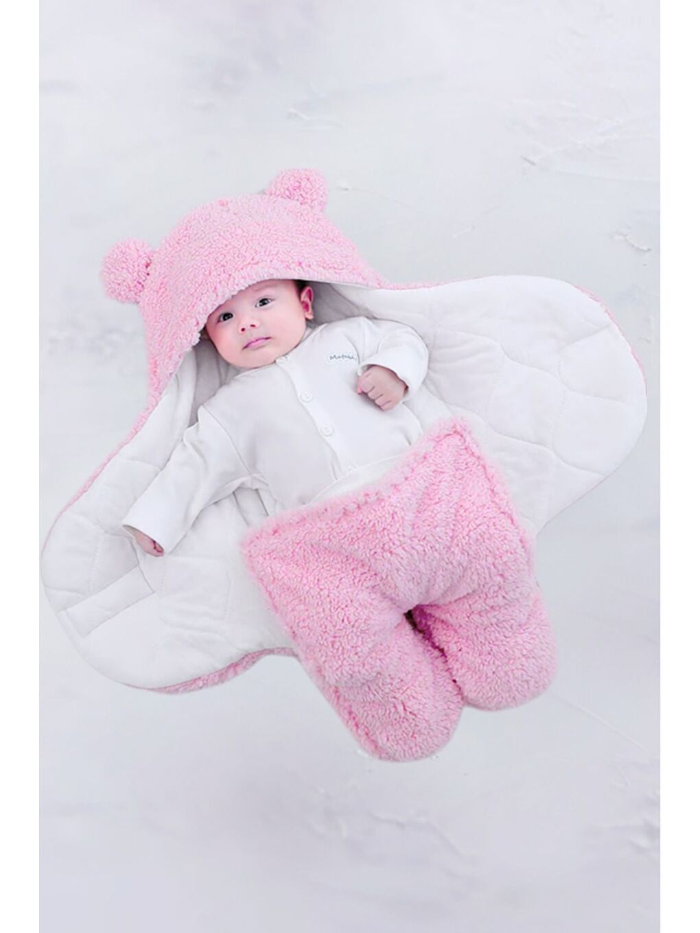 Pembe Welsoft Kundaklı Dış Kundak Bebek Battaniye 0 - 12 Ay-1