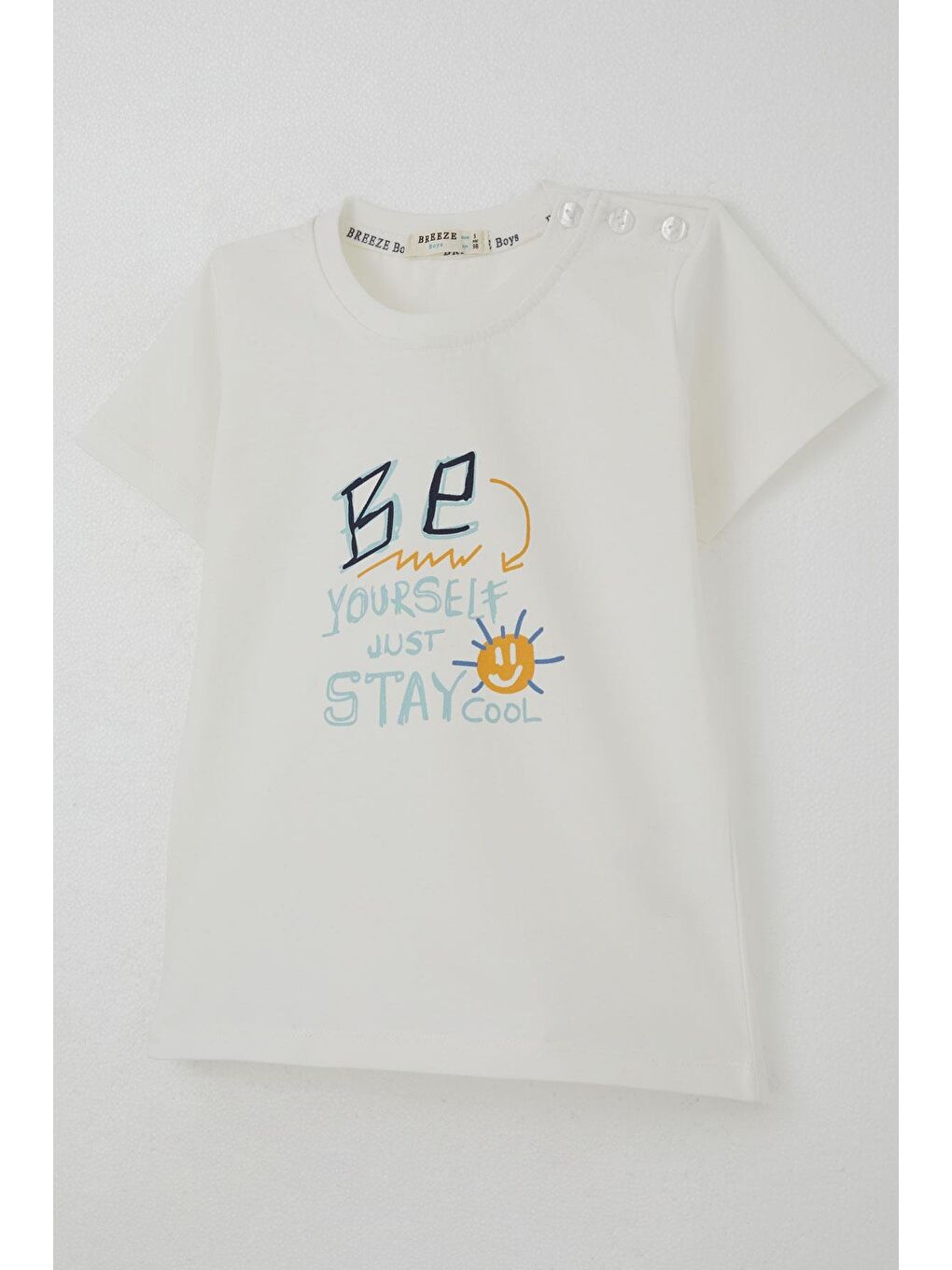 Erkek Bebek Şortlu Takım Motivasyon Temalı Bağcık Aksesuarlı Ekru (9 Ay-1 Yaş)-5