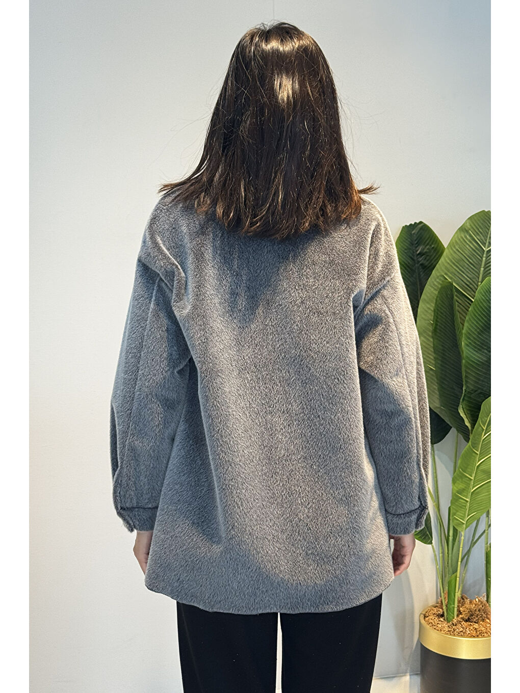 Düğme ve Cep Detay Ceket 32412 Antrasit-3