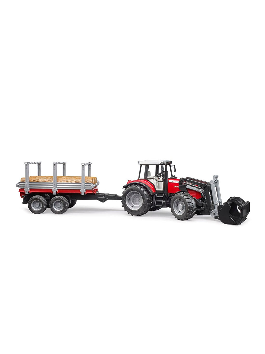 Oyuncak Massey Ferguson 7480 Kepçeli Traktör-Römork BR02046-3