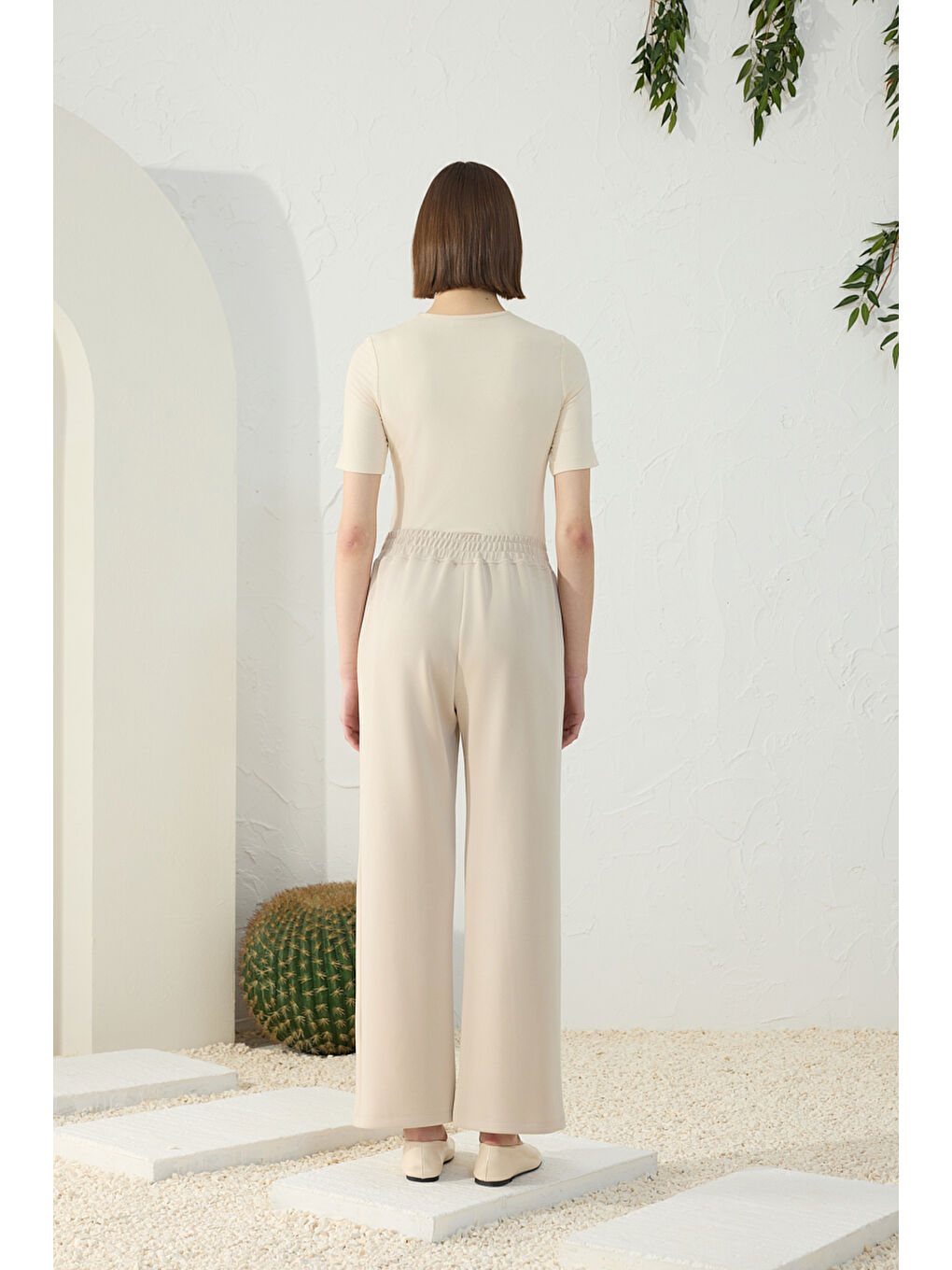 Bej Taş Modal Pantolon-5