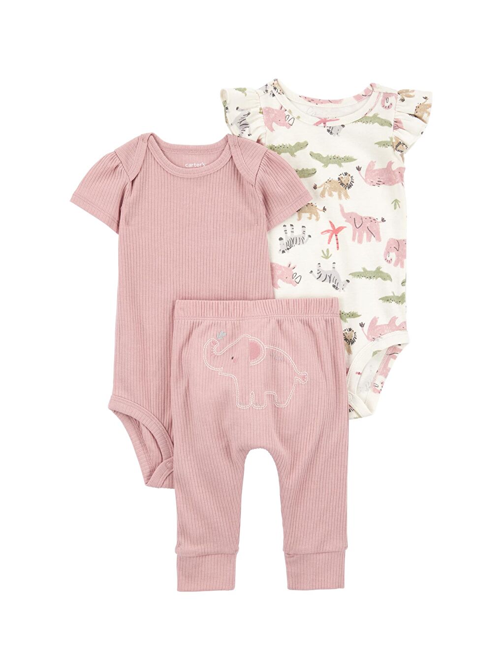 Pembe Kız Bebek Alt Üst Set 3Lü Set