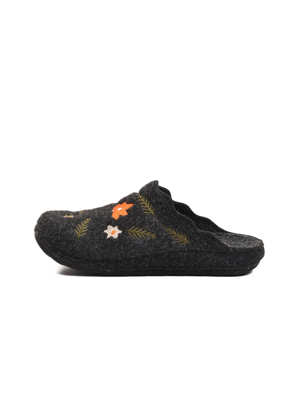 Siyah Keçe Anatomik Kadın Ev Terliği K-9561 Z-3