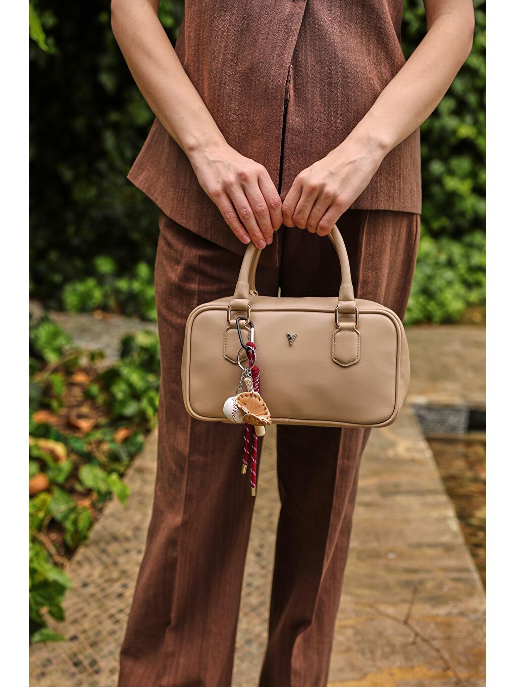 Lina Omuz Çantası Bej-2