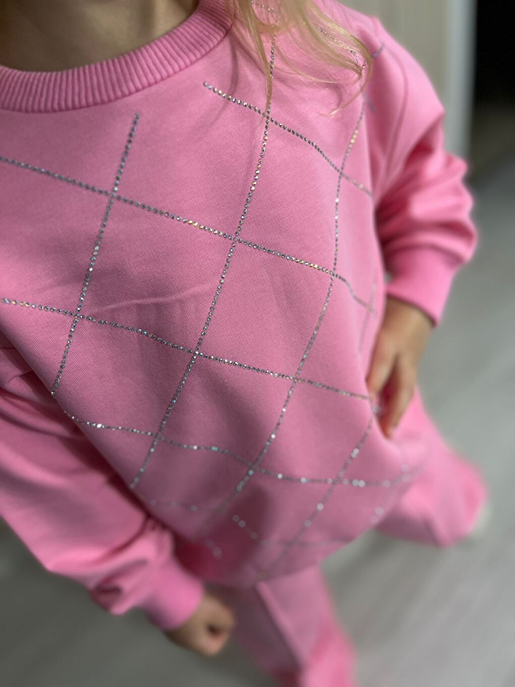 Kız Çocuk Pembe Alt Üst Eşofman Takım-3