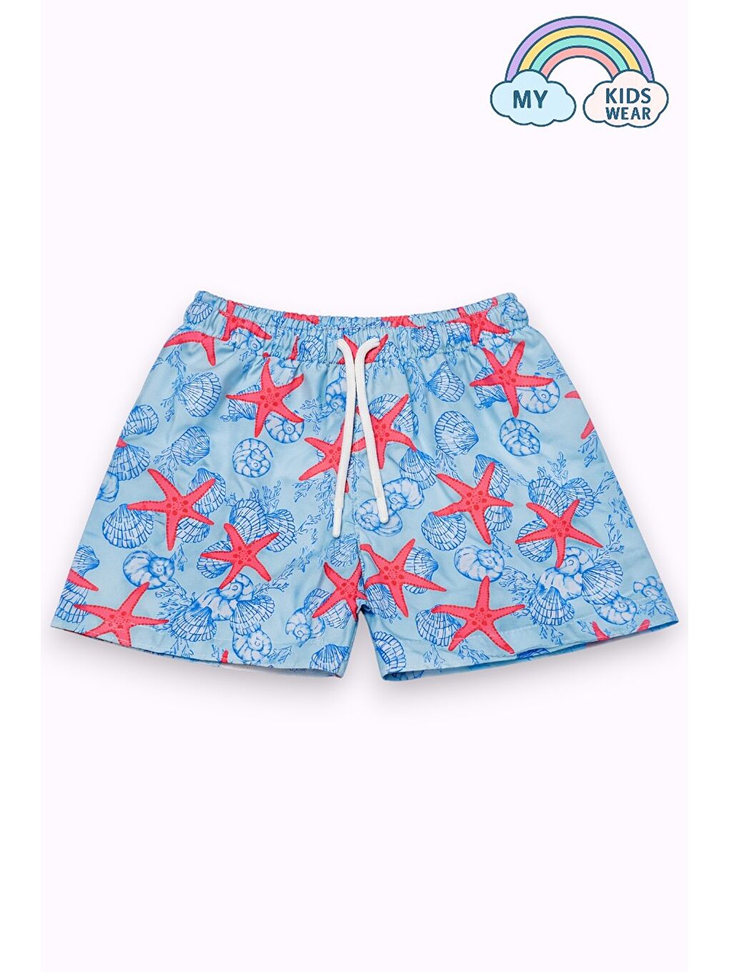 Mavi Erkek Çocuk Desenli Deniz Şortu 3-16 Yaş 12409
