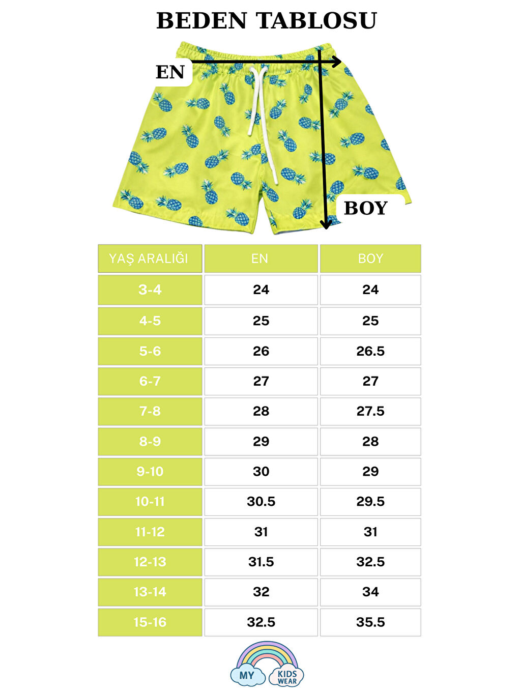 Karışık Erkek Çocuk Desenli Deniz Şortu 3-16 Yaş 12412-1