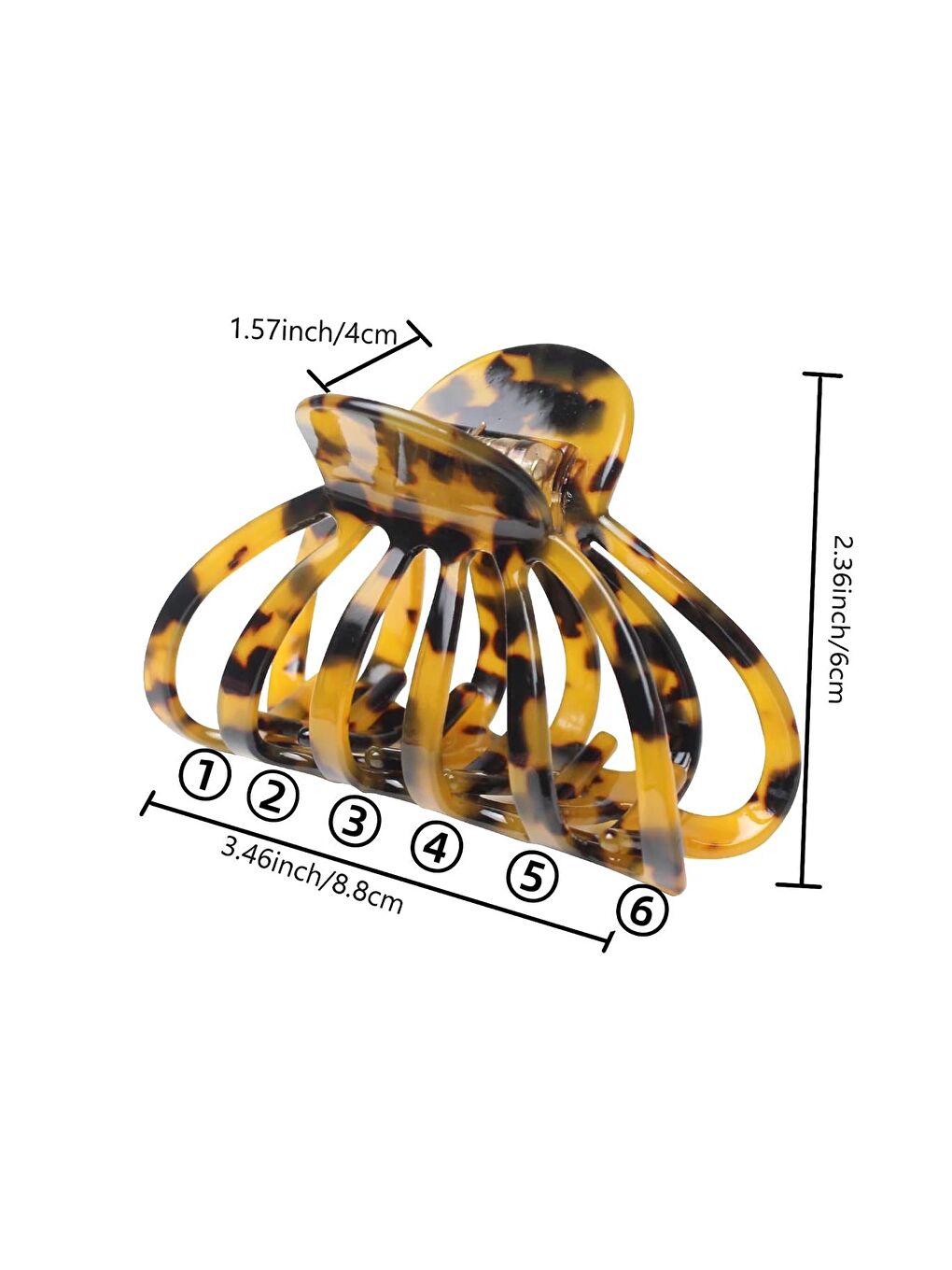 Kahverengi Kaplumbağa Sırtı Asetat Yengeç Mandal Toka-3