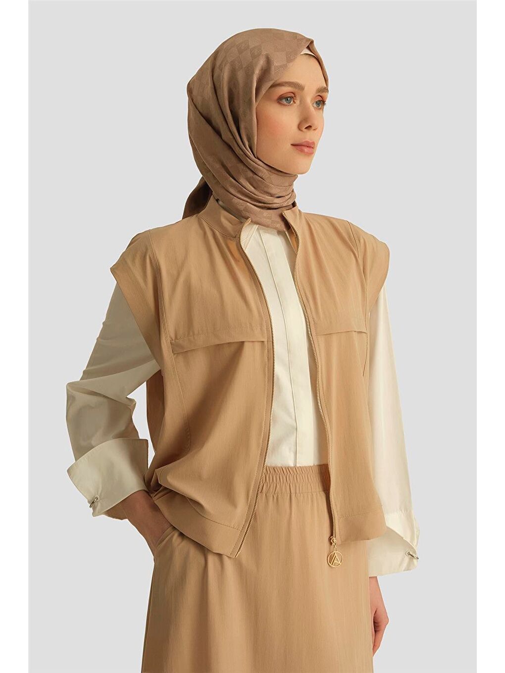 Yelekli Takım 25Yt613 Bej-2