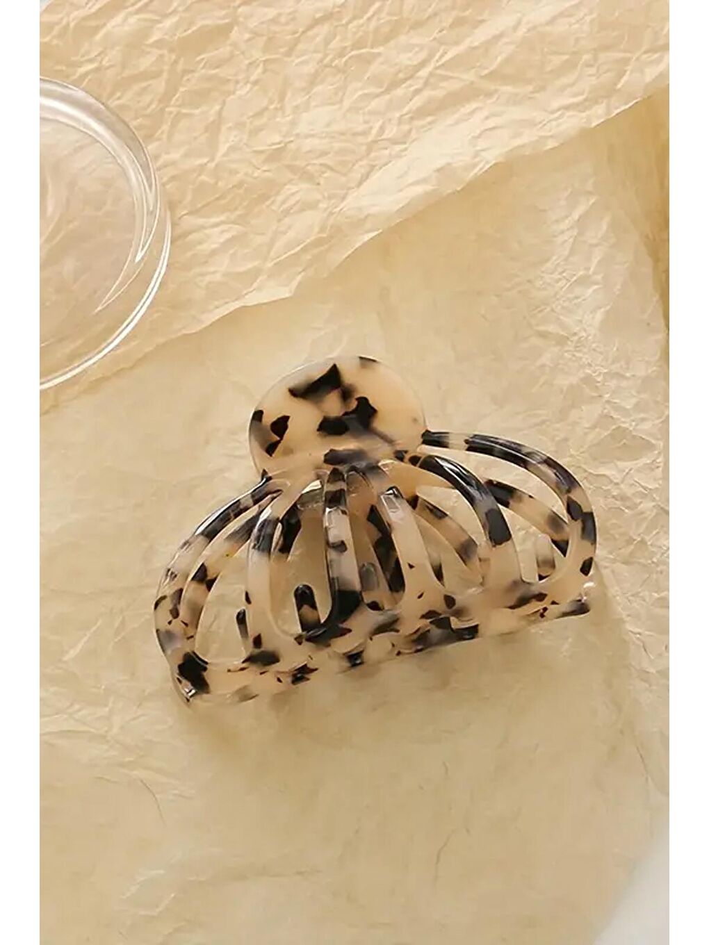 New Obsessions Bej Kaplumbağa Sırtı Asetat Yengeç Mandal Toka - 1