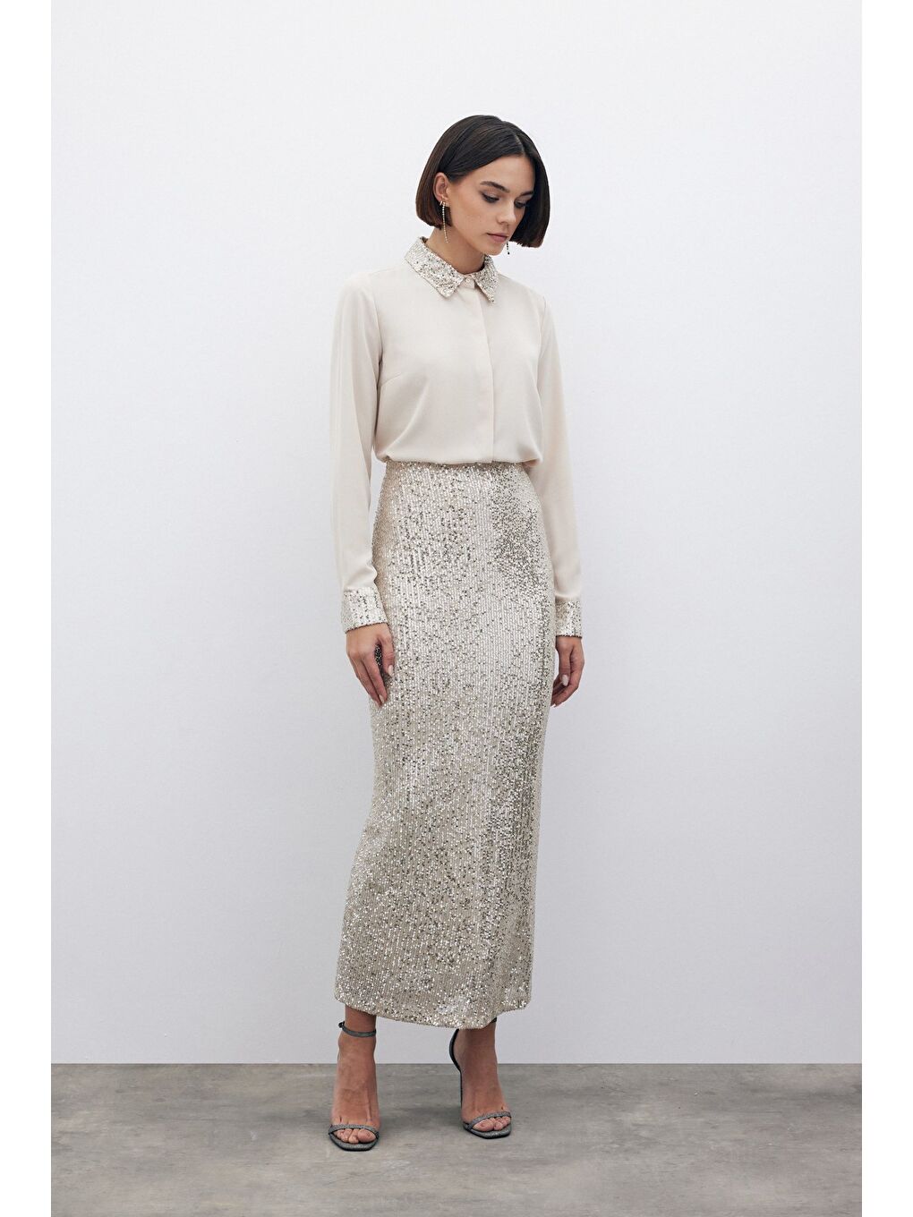 Karolin Midi Etek - Bej-1