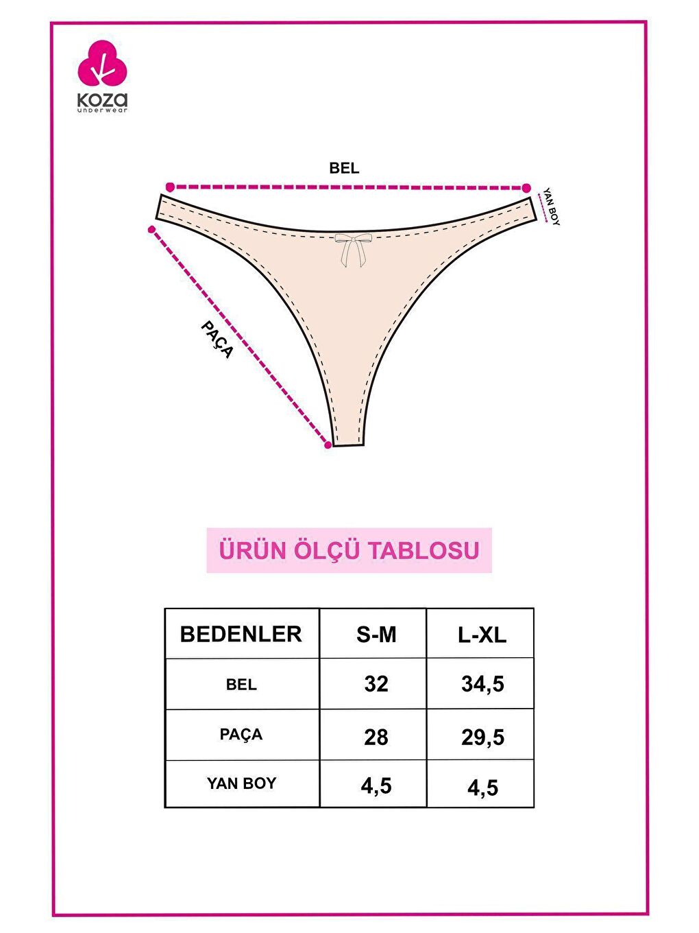 Koza İç Giyim Gri-Beyaz Kadın 3'lü Pamuklu Desenli Tanga - 4