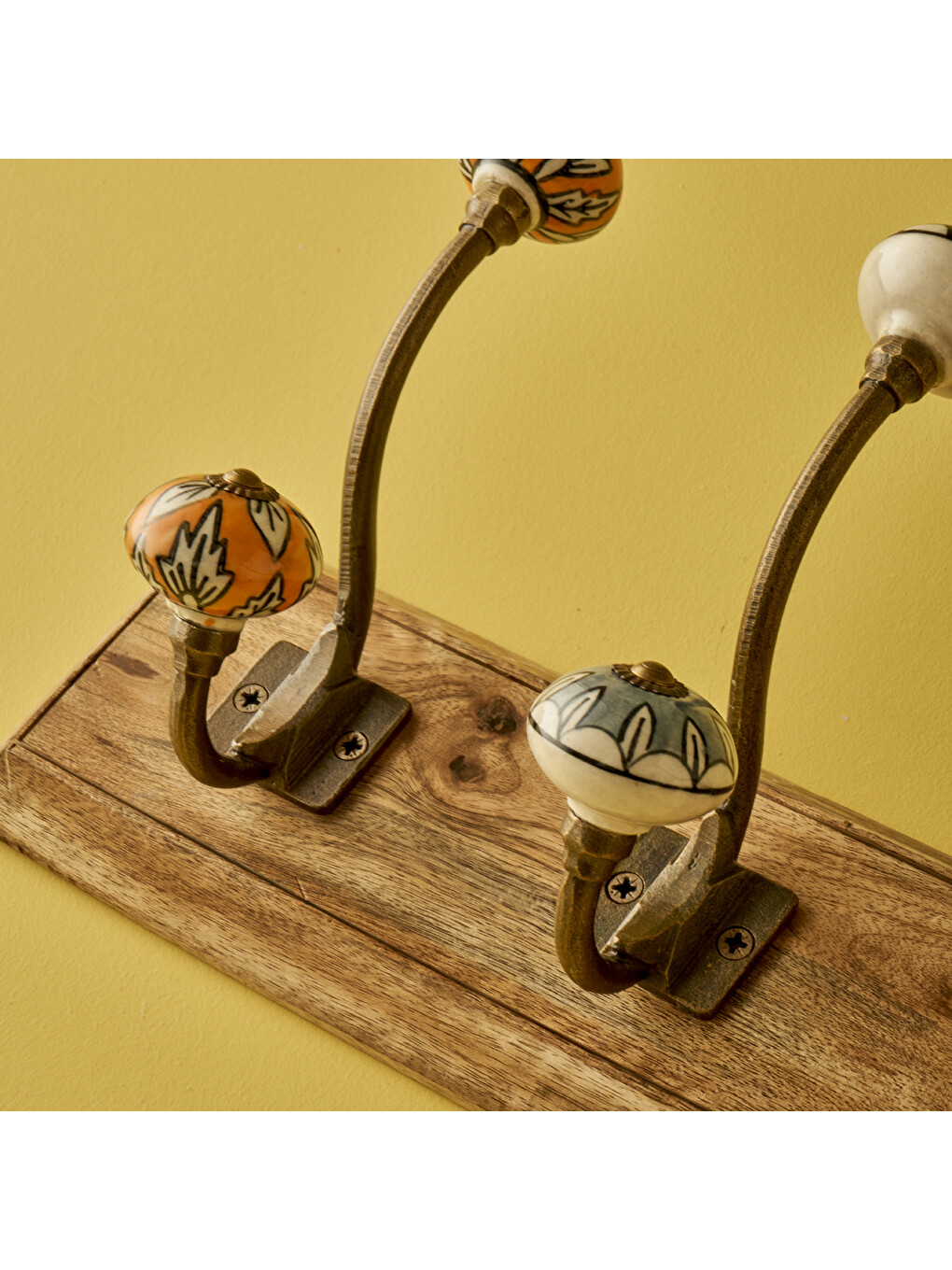Karışık Burros Mango Ağacı Duvar Askılığı Naturel (44x19x11 cm)-1