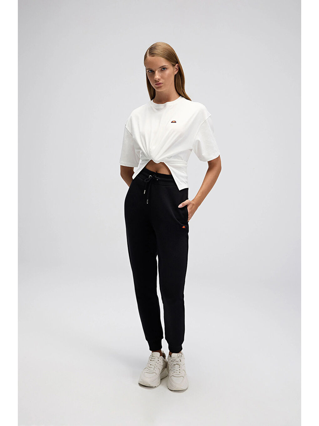 Siyah Pamuklu Regular Fit Normal Bel Ribanalı Paça Eşofman Altı EF555-BK-2