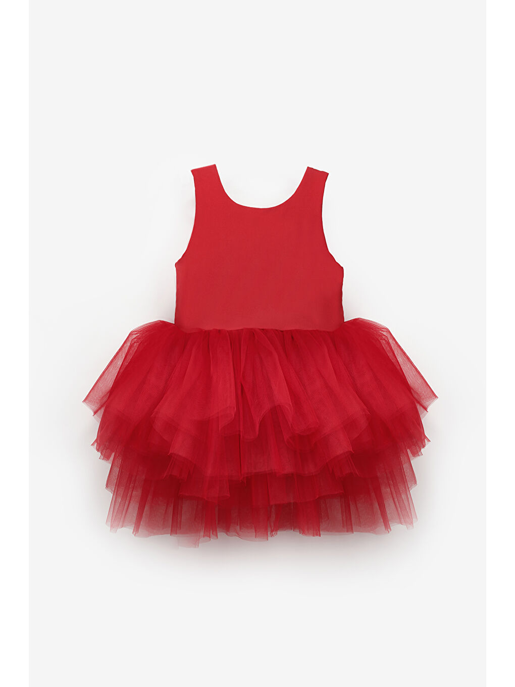 Kırmızı Tül Etekli Kız Bebek Balerin Elbise - Ines