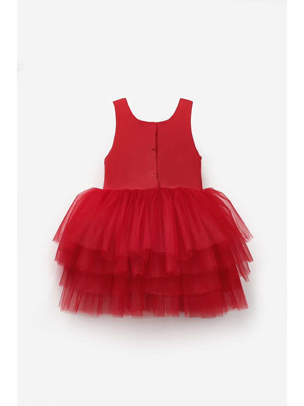 Kırmızı Tül Etekli Kız Bebek Balerin Elbise - Ines-1