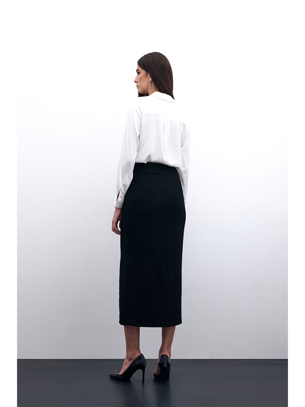 Tüvit Kalem Etek - Siyah-4