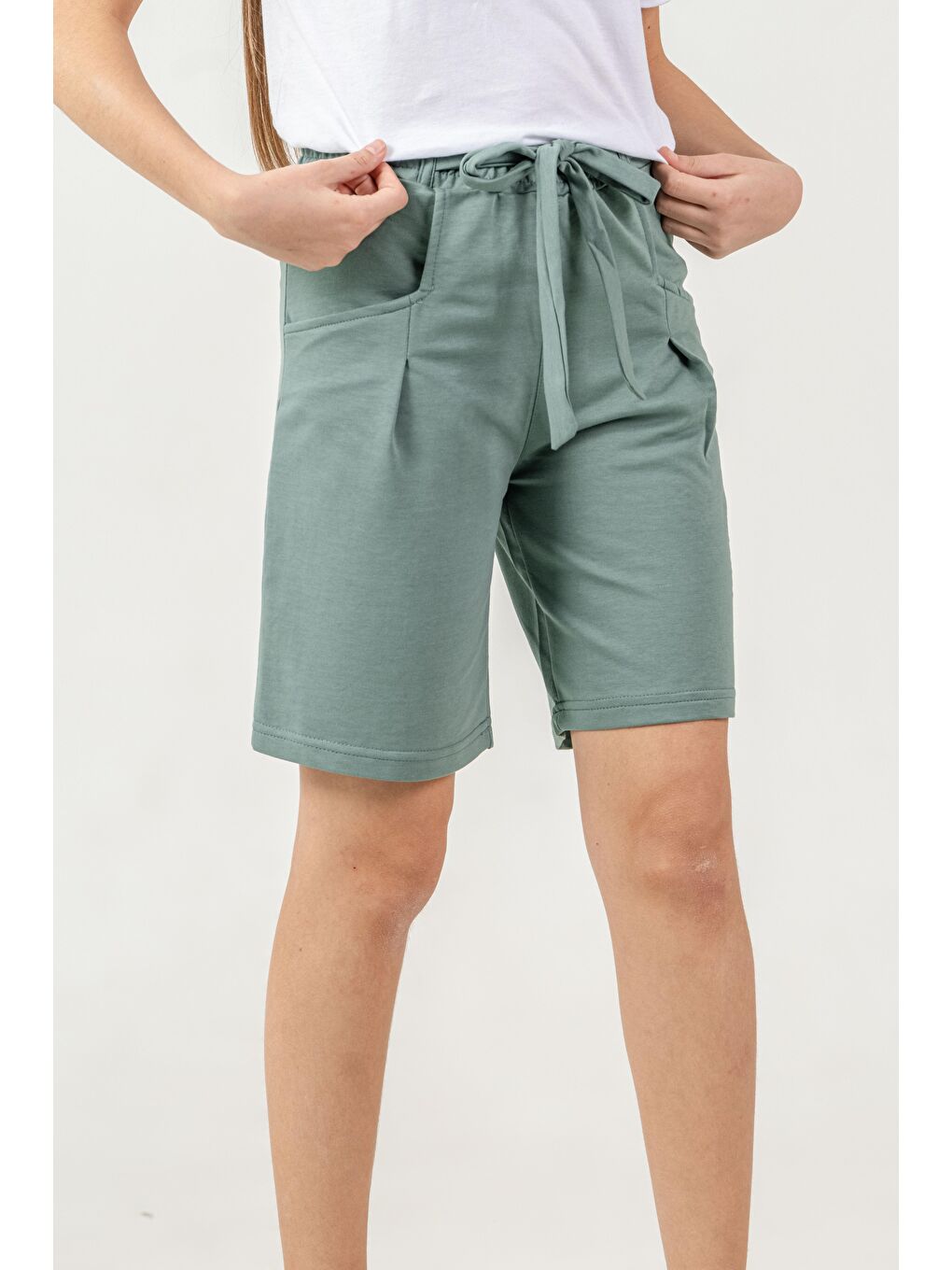 Yeşil Kemer Fiyonk Kurdeleli Dreams Nakışlı Kız Çocuk Şort-2