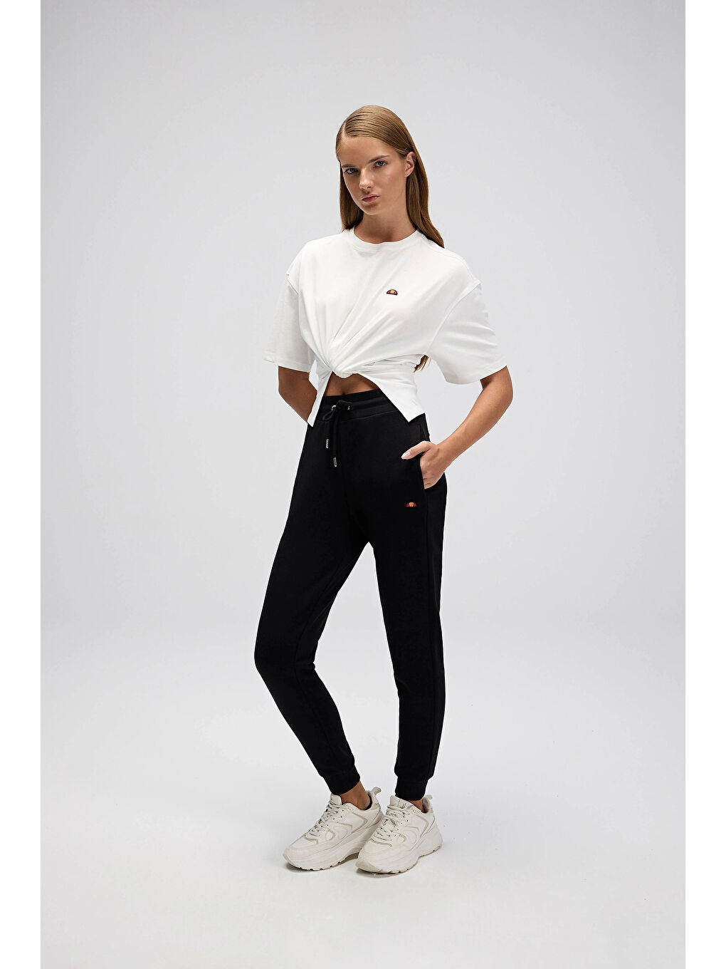 Siyah Pamuklu Regular Fit Normal Bel Ribanalı Paça Eşofman Altı EF555-BK-3