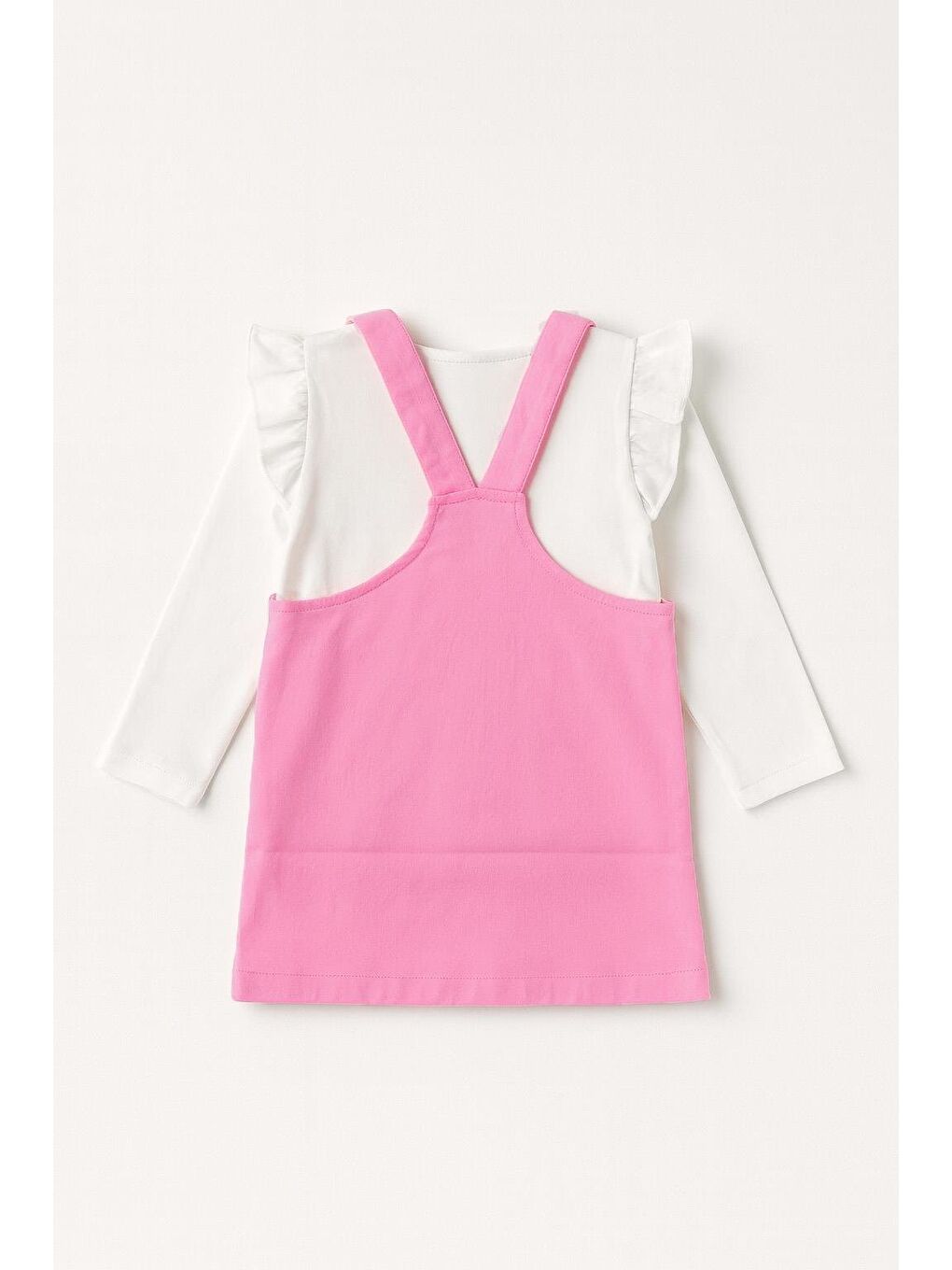 Kız &#199;ocuk Fırfırlı Bluz Ve Pembe Jile Takım 1-5 Yaş-2