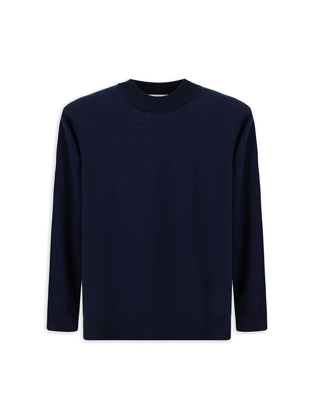 Lacivert Yarım Balıkçı Yaka Regular Fit Yünlü Basic Örme Triko Kazak-5