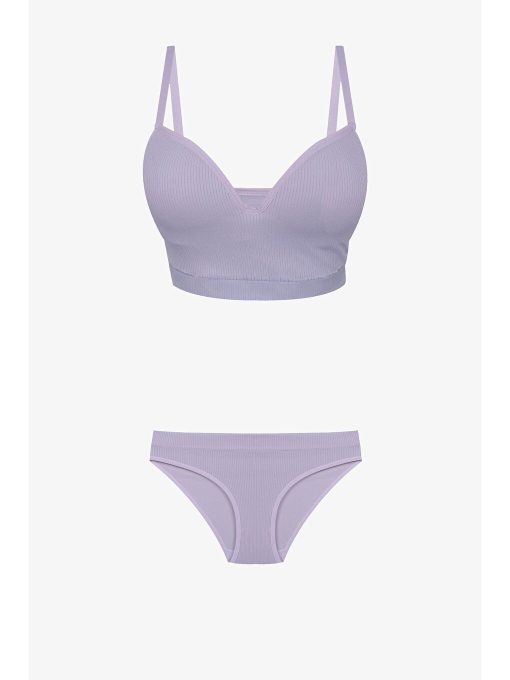 Mor Kadın Fitilli Yarım Dolgulu Sütyen Takım