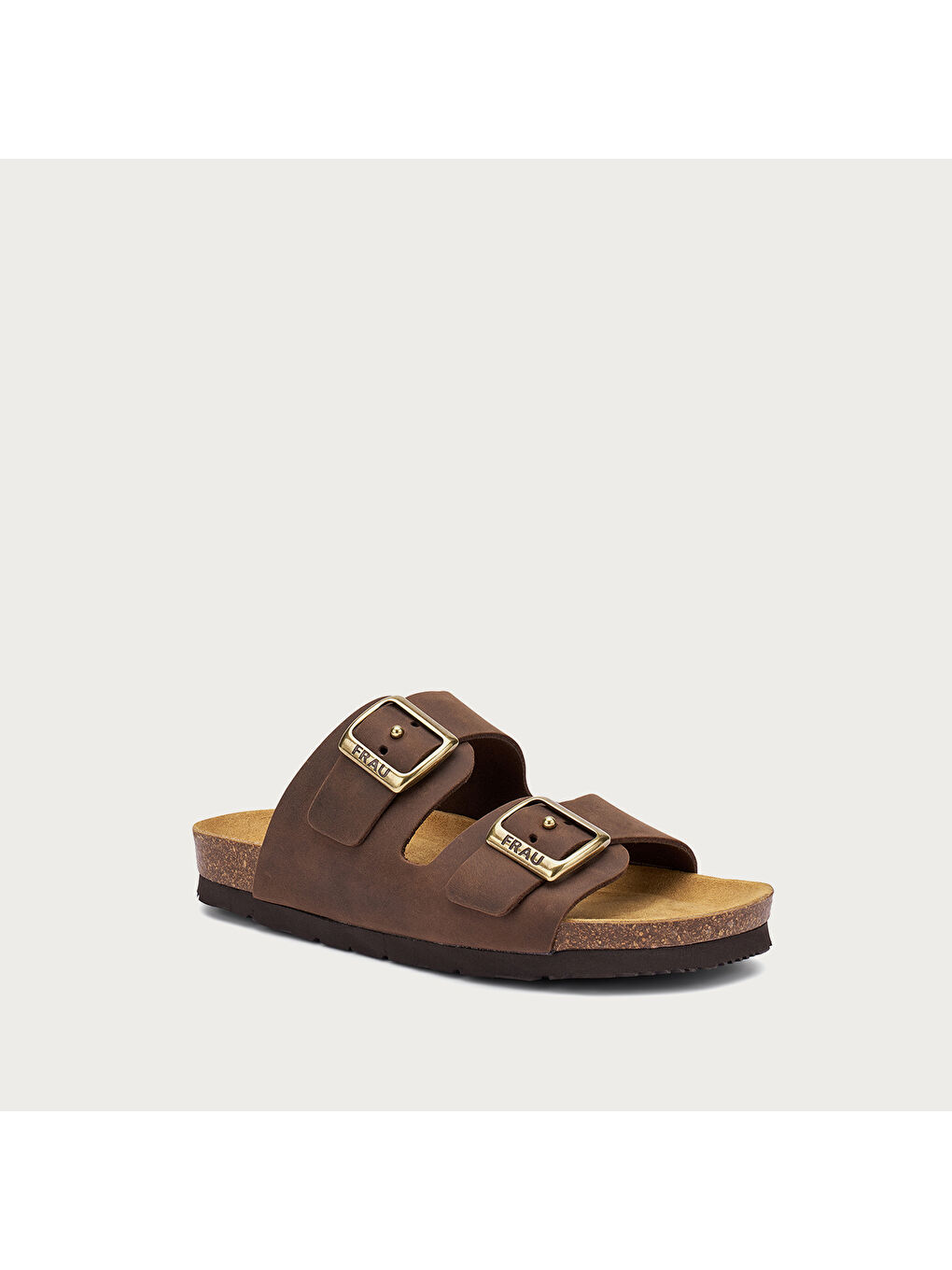 Kahverengi Kadın Terlik 58R8 OILED NUBUCK DOUBLE-STRAP SLIDERS-1