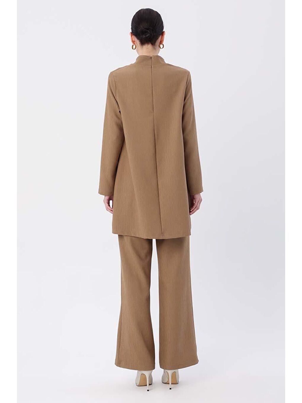 Bej Vizon-Balıkçı Yaka Pantolonlu Takım-3