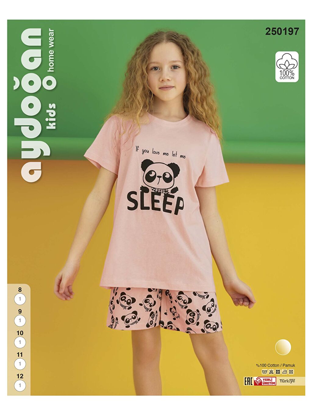 Pembe Kız Garson Kısa Kol Şortlu Pijama Takım-1