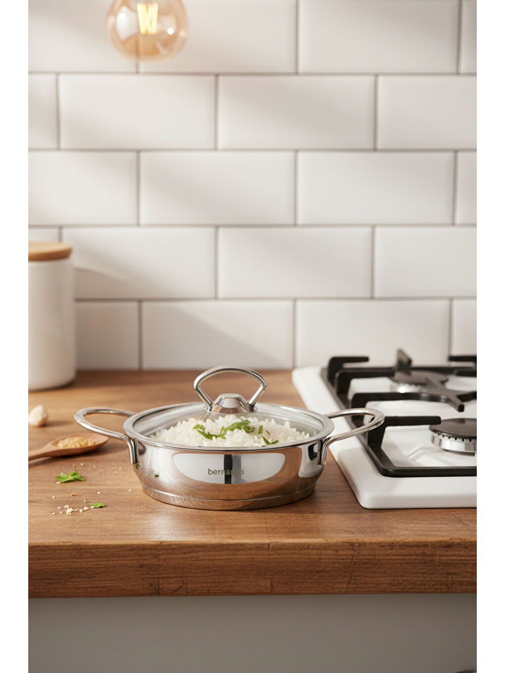 Gri Pera 4 Parça Pişir Sakla Tencere Seti-4