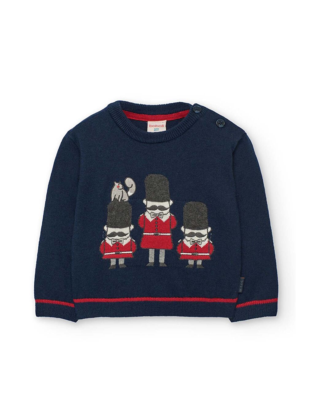 Lacivert Erkek Çocuk Desenli Kazak