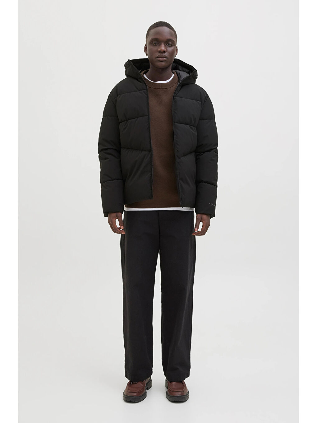 Siyah Jjglobal Regular Fit Kapüşonlu Şişme Mont 12283517-3