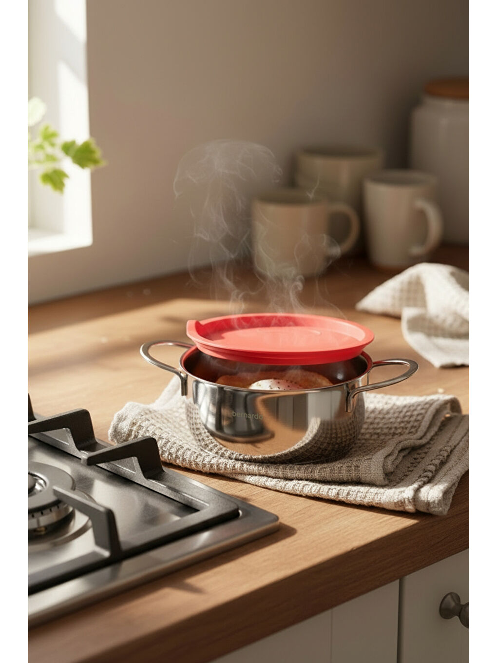 Gri Pera 4 Parça Pişir Sakla Tencere Seti-6