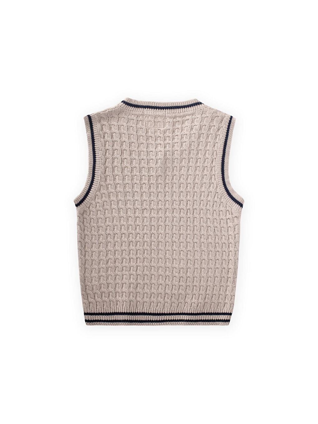 Bej Saş Örgü Triko Süveter 3-9 Yaş Taş-1