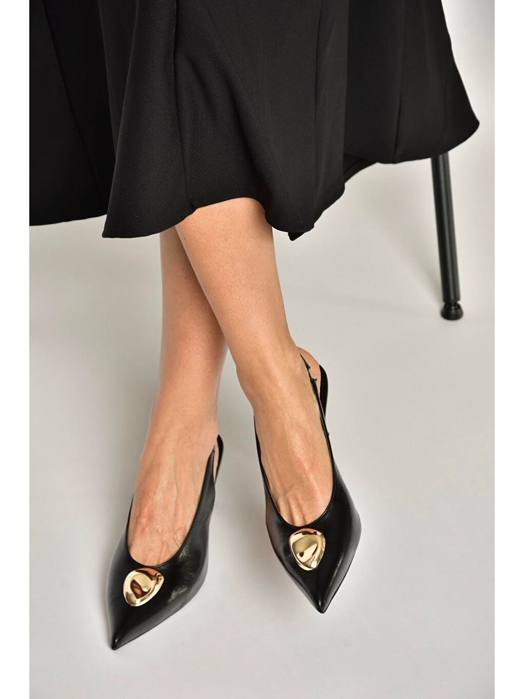 Siyah Kadın Topuklu Ayakkabı Y676020660-2