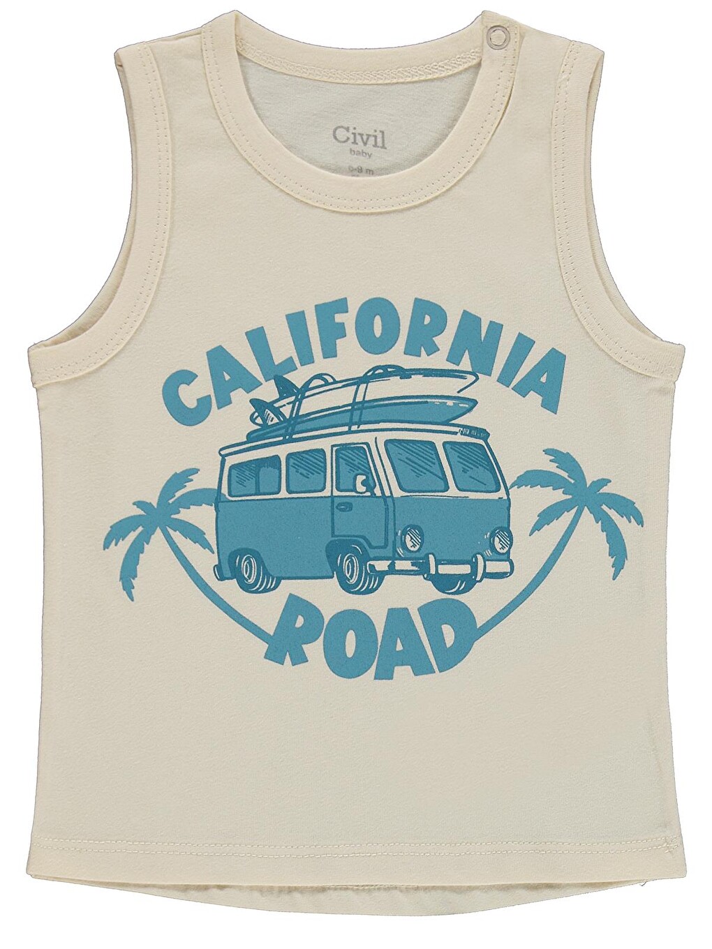 Baby California Road Baskılı 6-18 Ay Takım - Bej-3