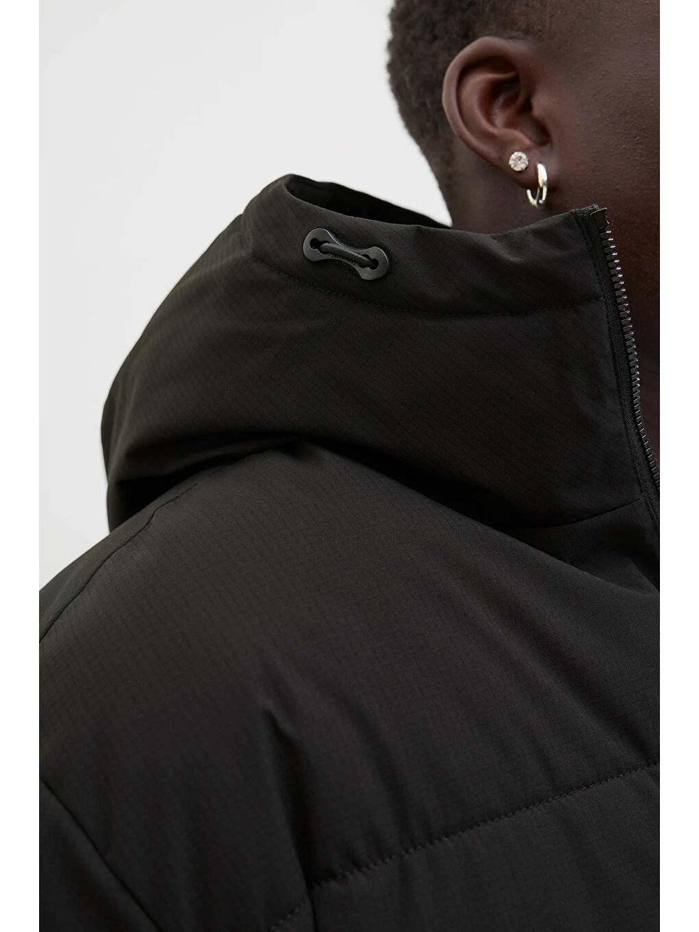 Siyah Jjglobal Regular Fit Kapüşonlu Şişme Mont 12283517-4