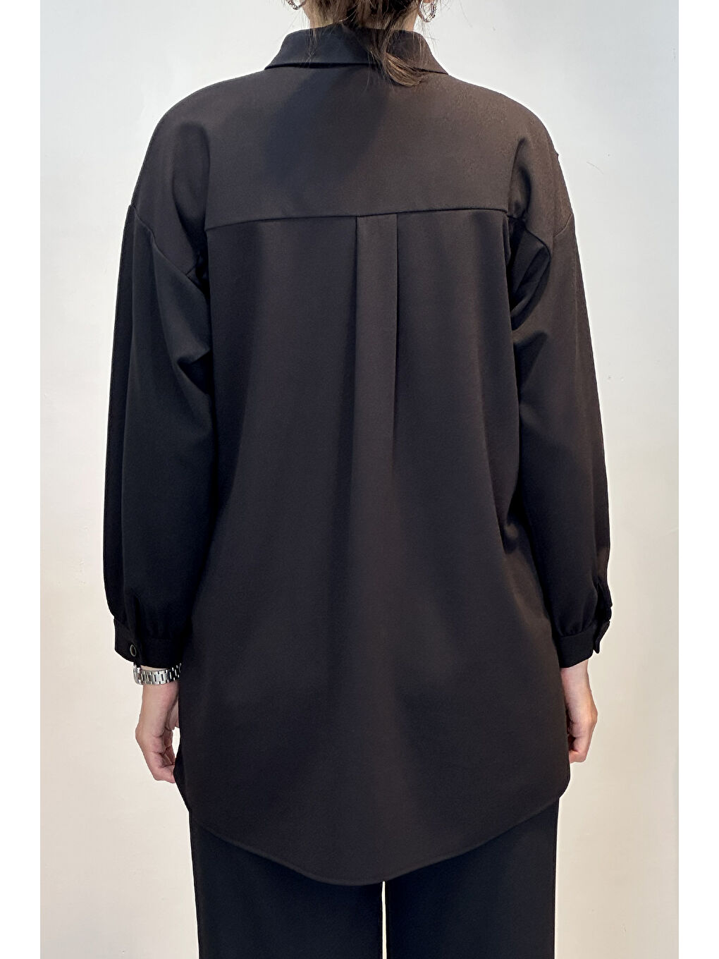 Deri Nakış Detay Tunik 19320 Siyah-3