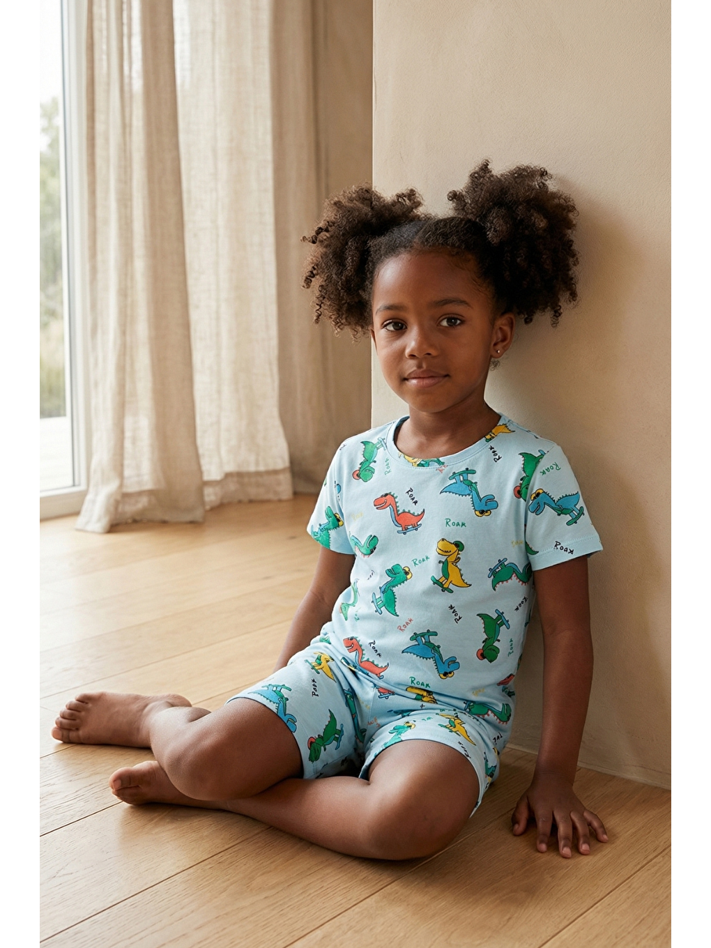 Karışık Dinozor Desenli Çocuk Şort Takım-2