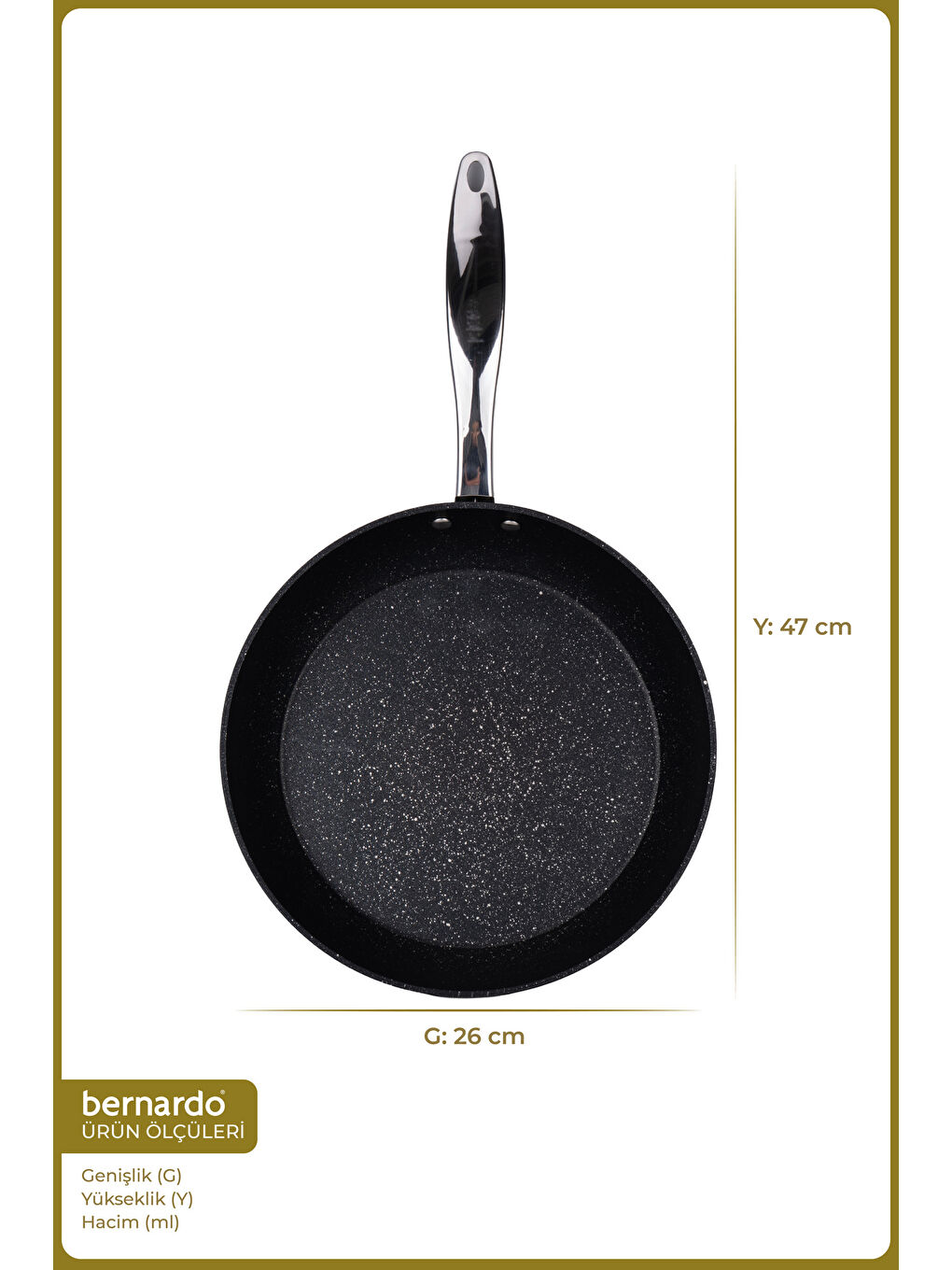 Chef Line Granit Tava Siyah 26cm-1