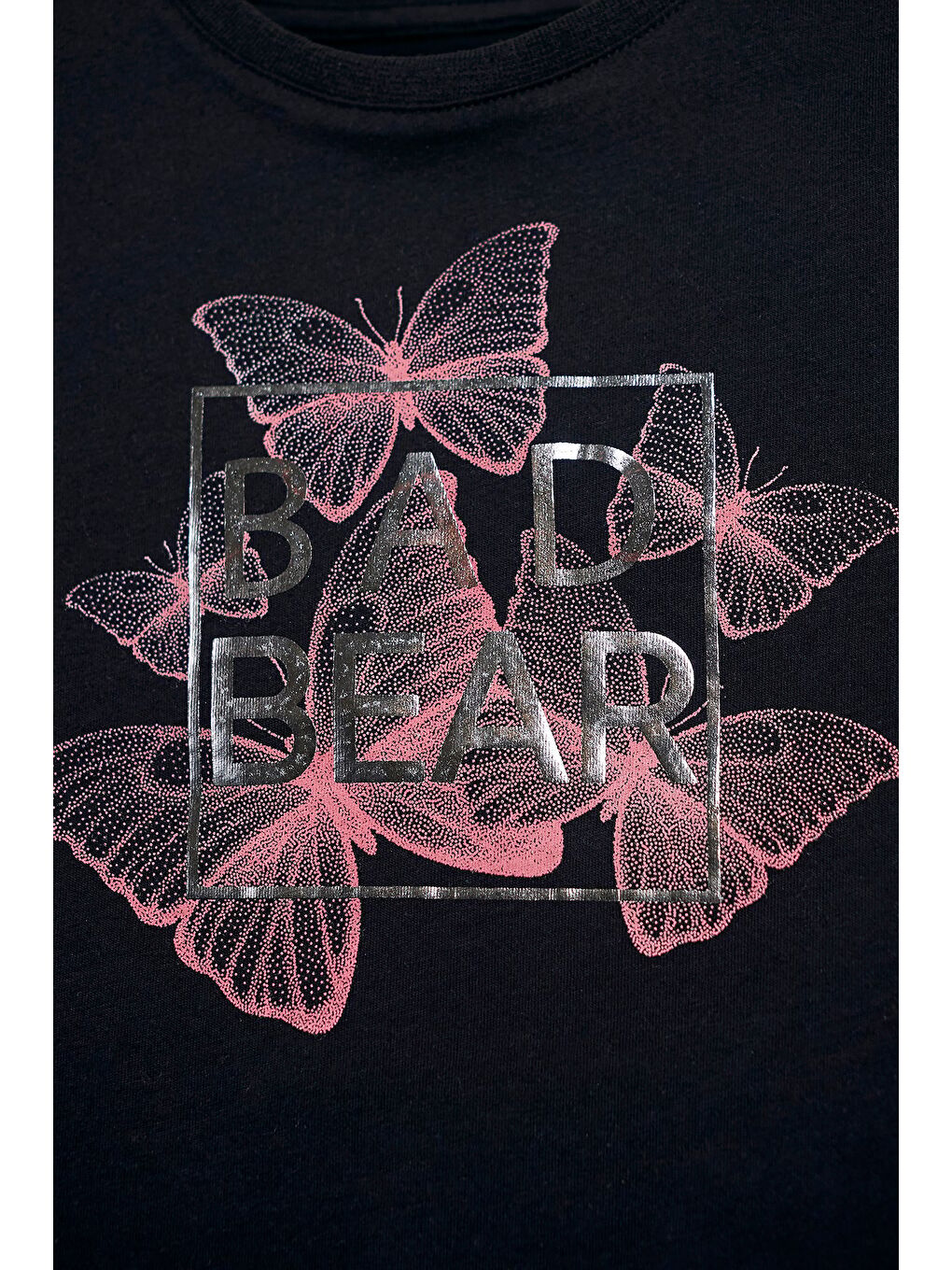 Miracle Siyah Baskılı Kız Çocuk Tişört-1