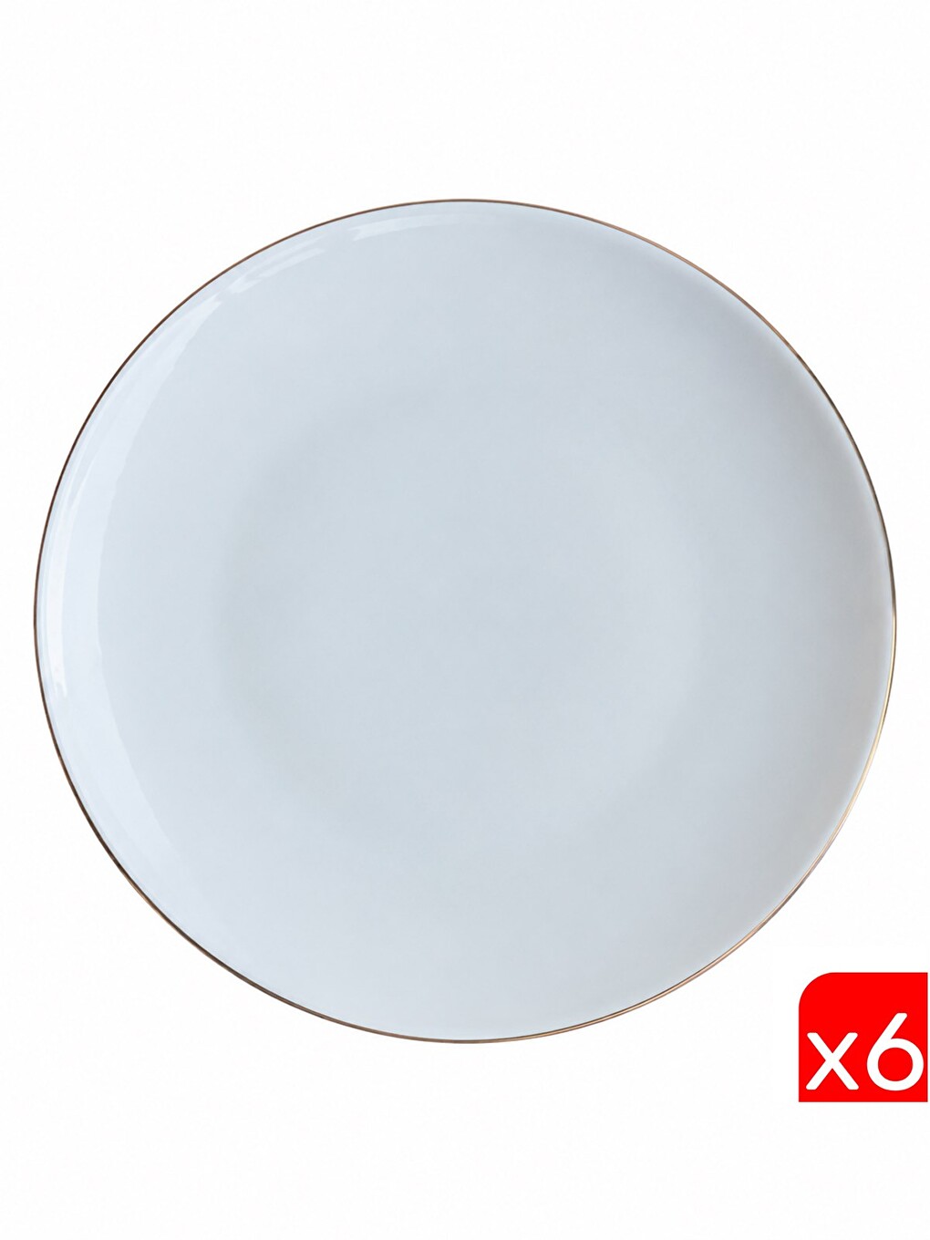 Karışık Porselen Chic Altın Yaldızlı Servis Tabağı 24,50cm 6 Lı
