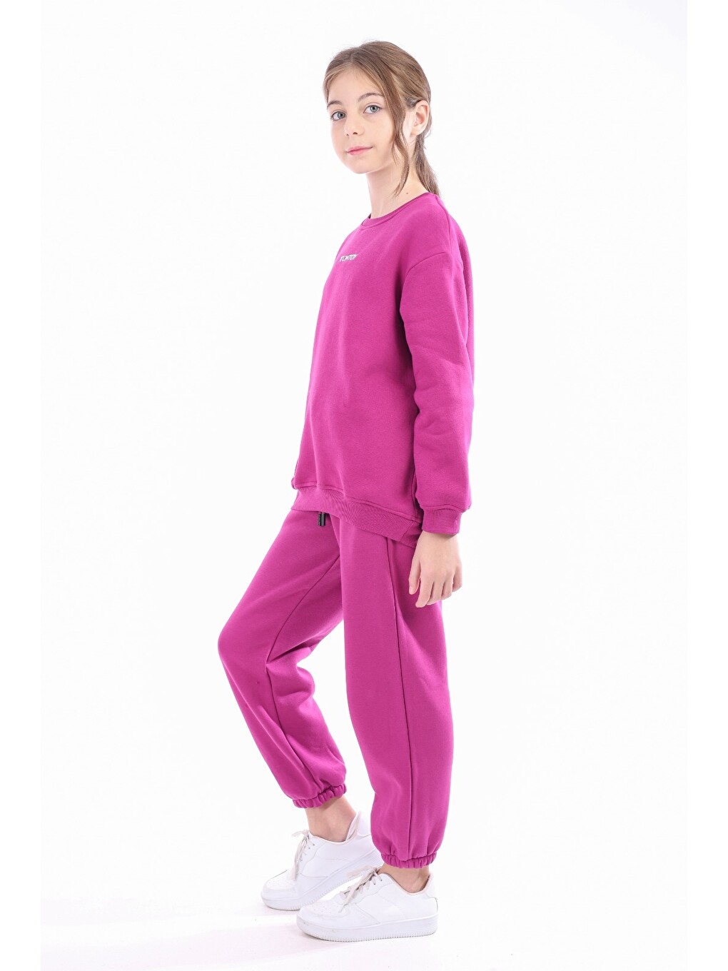 Mürdüm Kız Çocuk Nakışlı Sweatshirt