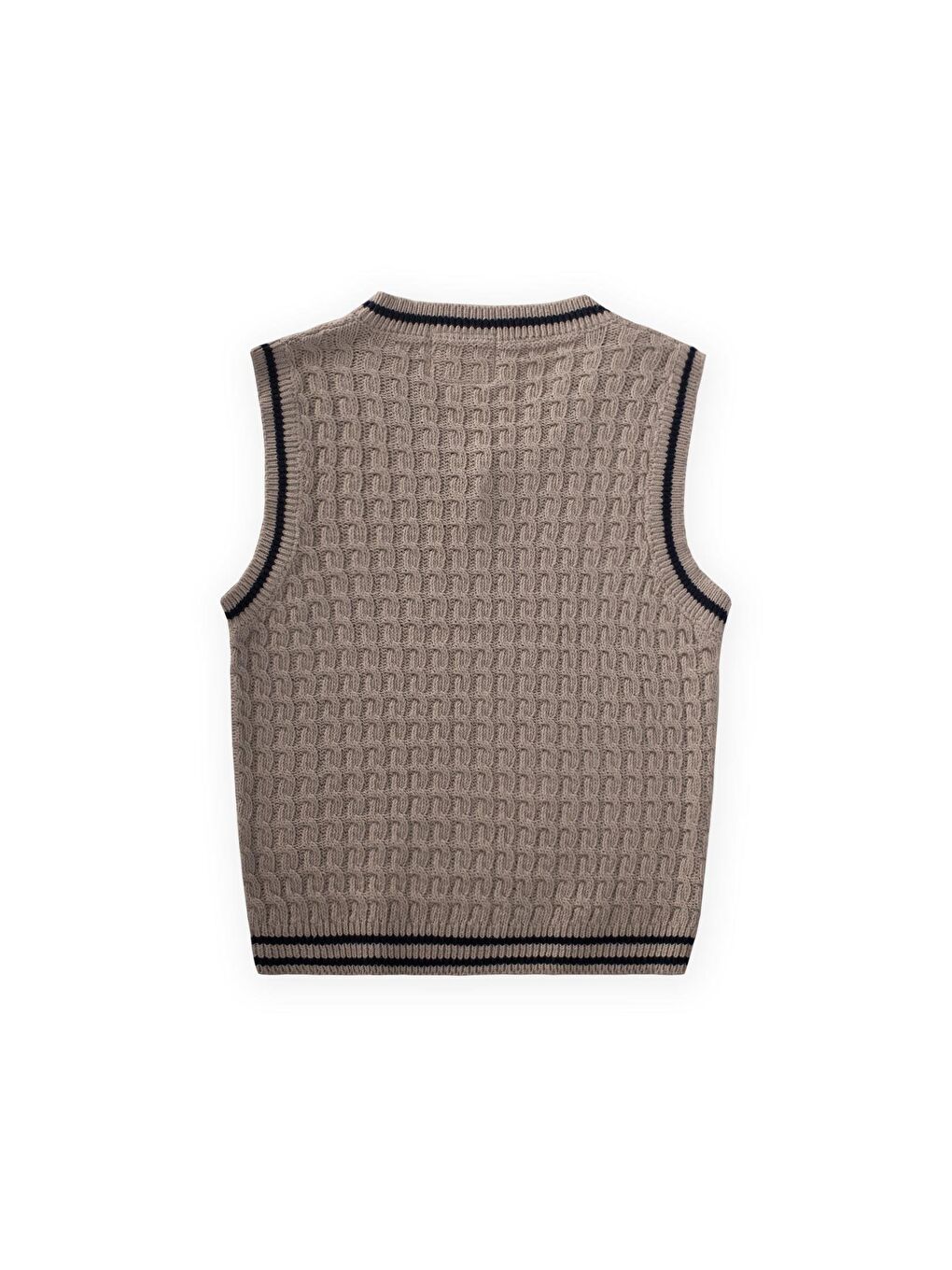 Saş Örgü Triko Süveter 3-9 Yaş Bej-1